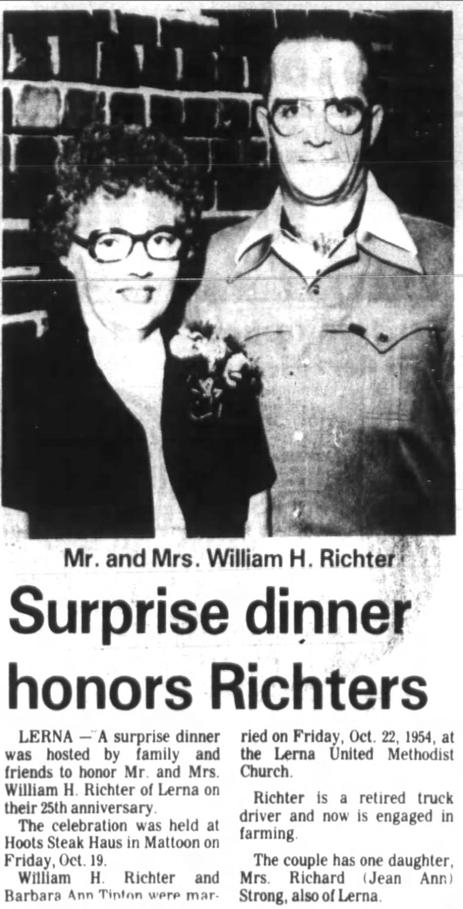 Surprise diner honors Richters